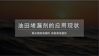 油田堵漏剂的应用现状